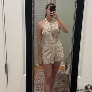 DO+BE WHITE LACE JUMPSUIT ROMPER, BOHO BRIDAL ENGAGEMENT